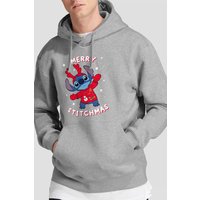& Merry Stitchmas Christmas Sweater Hoodie Light Grey