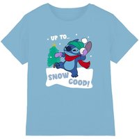 Disney Lilo & Stitch Up To Snow Good Kids T-Shirt in Light Blue | Size: 12-13 Years