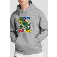 Merry RexMas Christmas Hoodie Light Grey