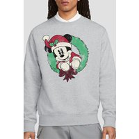 Vintage Christmas Wreath Sweatshirt Light Grey