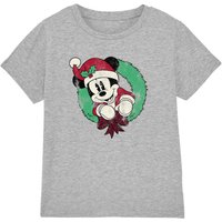 Vintage Christmas Wreath T Shirt Light Grey