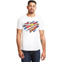 Torn Logo Cotton T Shirt Navy