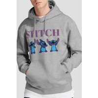 Lilo & Stitch Men's Poses Hoodie Light Grey | Size: Large