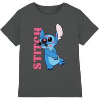 Lilo & Stitch Covered In Kisses Kids T-Shirt Charcoal | Size: 5-6 Years
