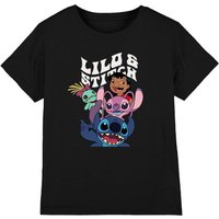 Lilo & Stitch Character Montage Kids T-Shirt Black | Size: 5-6 Years