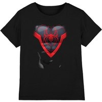 Spider Man Miles Morales Costume Kids T-Shirt Black | Size: 7-8 Years