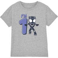 Black Panther Cute Birthday 1 Kids T-Shirt Light Grey | Size: 3-4 Years