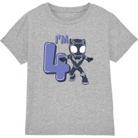 Black Panther Cute Birthday 4 Kids T-Shirt Light Grey | Size: 12-13 Years