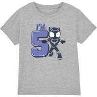 Black Panther Cute Birthday 5 Kids T-Shirt Light Grey | Size: 3-4 Years