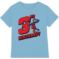 Spider Man Birthday 3 Kids T-Shirt Light Blue | Size: 3-4 Years