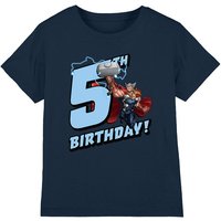 Thor Birthday 5 Kids T-Shirt Navy | Size: 12-13 Years