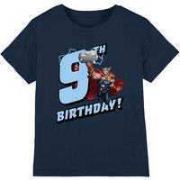 Thor Birthday 9 Kids T-Shirt Navy | Size: 12-13 Years