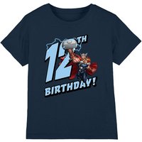 Thor Birthday 12 Kids T-Shirt Navy | Size: 7-8 Years