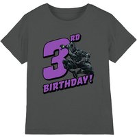 Black Panther Birthday 3 Kids T-Shirt Charcoal | Size: 7-8 Years