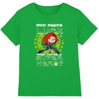 Black Widow St Patrick'S Day Lucky Super Hero Kids T-Shirt Dark Green | Size: 12-13 Years