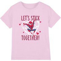 Spider Man Valentine'S Day Stick Together Kids T-Shirt Pink | Size: 7-8 Years