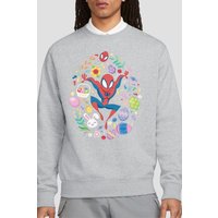 Spider Man Men's Spiderman Easter Circle Sweatshirt Light Grey | Size: 2XL