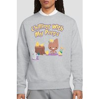 Groot Chilling My Peeps Sweatshirt Light Grey