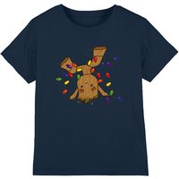 Guardians Of The Galaxy Groot Christmas Lights Kids T-Shirt in Navy | Size: 12-13 Years
