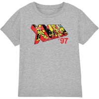 X-Men 97 Comic Logo Kids T-Shirt Light Grey | Size: 3-4 Years