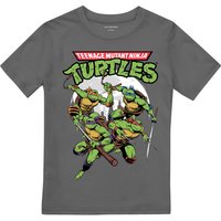 Teenage Mutant Ninja Turtles Boy's TMNT Midnight Group T-Shirt Charcoal | Size: 3-4 Years