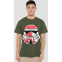 Christmas Merry Force Be You Stormtrooper T Shirt Dark Green