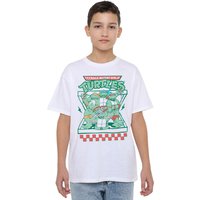 Teenage Mutant Ninja Turtles Boy's TMNT Pizza Takeway T-Shirt White | Size: 3-4 Years
