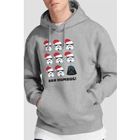 Stormtroopers & Darth Vader Bah Humbug Christmas Hoodie Light Grey