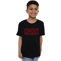 Marvel Boy's Doodle Brick T-Shirt Black | Size: 5-6 Years
