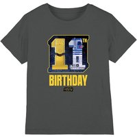 Star Wars C3Po R2D2 11Th Birthday Space Kids T-Shirt Charcoal | Size: 12-13 Years