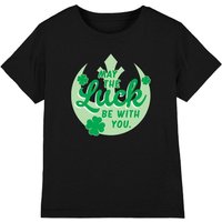 Star Wars St Patrick'S Day Luck Rebel Sign Kids T-Shirt Black | Size: 3-4 Years