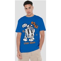 Star Wars Men's R2D2 Marker T-Shirt Royal | Size: 2XL