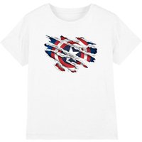 Captain America Boy's Marvel Torn Cotton T-Shirt White | Size: 7-8 Years