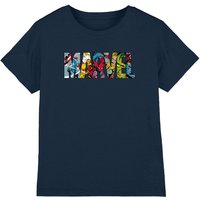 Marvel Boy's Logo Characters Cotton T-Shirt Grey | Size: 5-6 Years