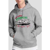 Star Wars Men's Grogu Christmas Merry Force Be With You Hoodie Light Grey | Size: Medium