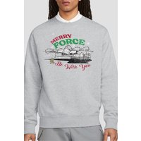Grogu Christmas Merry Force Be You Sweatshirt Light Grey