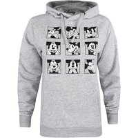Disney Women's Multi Face Mickey Mouse Cotton Hoodie in Grey | Size: Medium