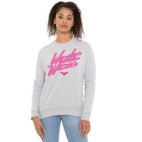 DC Comics Women's Wonder Woman Neon Logo Crew Sweatshirt in Grey | Size: Medium