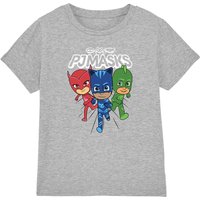 PJ Masks Boy's Heroes Trio T-Shirt Grey | Size: 3-4 Years