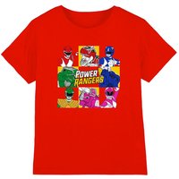 Power Rangers Boy's Group Box T-Shirt Red | Size: 7-8 Years