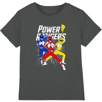 Power Rangers Boy's Trio T-Shirt Charcoal | Size: 9-10 Years