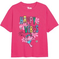 Trolls Girl's Happy Vibes T-Shirt in Fuchsia | Size: 5-6 Years