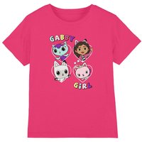 Gabby's Dollhouse Girl's Heart Friends T-Shirt in Fuchsia | Size: 7-8 Years