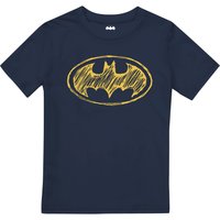 DC Comics Boy's Scratch Logo T-Shirt Navy | Size: 12-13 Years