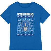 Transformers Optimus Prime Ugly Christmas Jumper T-Shirt Royal | Size: 12-13 Years