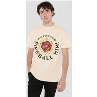 Stranger Things Hellfire Club Fireball Him T-Shirt, Natural | Size: Medium