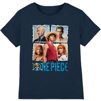 Netflix One Piece Straw Hat Group Kids T-Shirt, Navy | Size: 3-4 Years