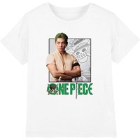Netflix One Piece Zoro Kids T-Shirt, White | Size: 5-6 Years