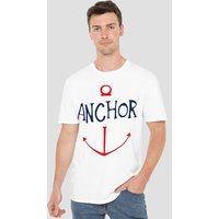 Netflix Men's One Piece Sketch Anchor Simple T-Shirt, White | Size: 5XL