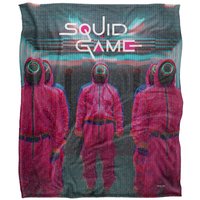 Squid Game Pink Guards Scene Officially Licensed Silky Touch Super Soft Throw Blanket 152 x 127 cm